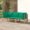 Image de vidaXL Salon de jardin 3 pcs avec coussins vert bambou 3155151