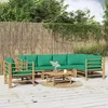 Image de vidaXL Salon de jardin 7 pcs avec coussins vert bambou 3155157