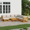 Image de vidaXL Salon de Jardin avec Coussins 9 pcs Canapés avec Dossier Ensemble de Meubles avec Table Basse Patio Terrasse 3155296