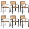 Image de vidaXL Chaises de jardin empilables 6pcs bois massif dacacia et métal 3155426