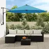 Image de Parasol Mural Avec Led Bleu Mer 290 Cm Vidaxl