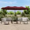 Image de Parasol De Jardin À Double Tête Rouge Bordeaux 449x265 Cm Vidaxl