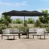 Image de Parasol De Jardin À Double Tête Avec Led Anthracite 449x265 Cm Vidaxl