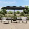 Image de Parasol De Jardin À Double Tête Avec Led Noir 449x265 Cm Vidaxl