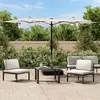 Image de Parasol De Jardin À Double Tête Blanc Sable 316x145 Cm Vidaxl