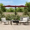 Image de Parasol De Jardin À Double Tête Avec Led Rouge Bordeaux Vidaxl