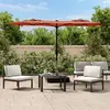 Image de Parasol De Jardin À Double Tête Avec Led Terre Cuite 316x145 Cm Vidaxl