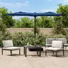 Image de Parasol De Jardin À Double Tête Avec Led Bleu Azuré 316x145 Cm Vidaxl