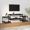Image de vidaXL Meuble TV noir 157x35x52 cm bois dingénierie 826320