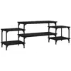 Image de Vidaxl meuble tv noir 157x35x52 cm bois d'ingénierie