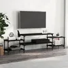 Image de Meuble Tv Noir 197x35x52 Cm Bois D'ingénierie Vidaxl