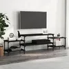 Image de vidaXL Meuble TV noir 197x35x52 cm bois dingénierie 826325