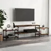 Image de Meuble Tv Chêne Fumé 197x35x52 Cm Bois D'ingénierie Vidaxl