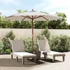Image de vidaXL Parasol de jardin avec mât en bois sable 299x240 cm 363167