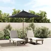 Image de Parasol De Jardin Avec Mât En Bois Noir 198x198x231 Cm Vidaxl
