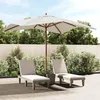Image de vidaXL Parasol de jardin avec mât en bois sable 300x300x273 cm 363191
