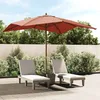 Image de Parasol De Jardin Avec Mât En Bois Terre Cuite 300x300x273 Cm Vidaxl