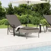 Image de vidaXL Chaise longue avec coussin gris résine tressée 362807