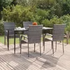 Image de vidaXL Ensemble à manger de jardin 5 pcs Gris Résine tressée ensemble de salle à manger dextérieur table et chaise de 3156676