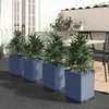 Image de vidaXL Jardinières 4 pcs Bacs à Fleurs Pots à Plantes Boîtes à Fleurs Jardin Terrasse Patio Extérieur Bleu Gris 30x30x37 364185