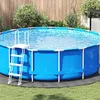 Image de vidaXL Bâche de Piscine Tapis de Sol Rond Couverture de Piscine Protection de Piscine Jardin Terrasse Gris Clair Ø366 cm 94217