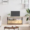 Image de vidaXL Meuble TV chêne sonoma 90x33x45 cm bois dingénierie et fer 831794