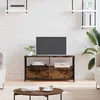 Image de vidaXL Meuble TV chêne fumé 90x33x45 cm bois dingénierie et fer 831795