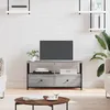 Image de Meuble Tv Sonoma Gris 90x33x45 Cm Bois D'ingénierie Et Fer Vidaxl