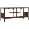 Image de Meuble Tv Chêne Fumé 100x35x45 Cm Bois D'ingénierie Et Fer Vidaxl