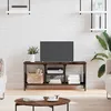 Image de vidaXL Meuble TV chêne fumé 100x35x45 cm bois dingénierie et fer 831800