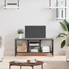 Image de Meuble Tv Sonoma Gris 100x35x45 Cm Bois D'ingénierie Et Fer Vidaxl