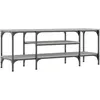 Image de Meuble Tv Sonoma Gris 121x35x45 Cm Bois D'ingénierie Et Fer Vidaxl