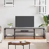 Image de Meuble Tv Sonoma Gris 161x35x45 Cm Bois D'ingénierie Et Fer Vidaxl