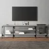 Image de vidaXL Meuble TV sonoma gris 161x35x45 cm bois dingénierie et fer 831811