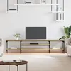 Image de vidaXL Meuble TV chêne sonoma 201x35x45 cm bois dingénierie et fer 831814