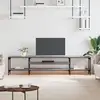 Image de Meuble Tv Sonoma Gris 201x35x45 Cm Bois D'ingénierie Et Fer Vidaxl