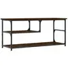 Image de Meuble Tv Chêne Marron 103x38x46,5cm Bois D'ingénierie Et Acier Vidaxl