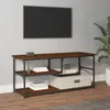 Image de vidaXL Meuble TV chêne marron 103x38x46 5cm bois dingénierie et acier 831827