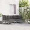 Image de vidaXL Salon de jardin 5 pcs avec coussins Gris Résine tressée ensemble de salon dextérieur ensemble de mobilier 319664