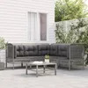 Image de vidaXL Salon de jardin 5 pcs avec coussins Gris Résine tressée ensemble de salon dextérieur ensemble de mobilier 319666