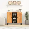Image de Buffet Avec 2 Portes 90x33x75 Cm Bois Massif D'acacia Vidaxl