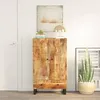 Image de vidaXL Buffet haut avec tiroir 60x33x100cm bois massif manguier et fer 352933