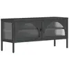 Image de Vidaxl meuble tv noir 105x35x50 cm verre et acier