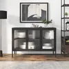 Image de vidaXL Buffet noir 105x35x70 cm verre et acier 353002
