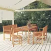 Image de vidaXL Ensemble à manger de jardin 5pcs Bois de teck massif meubles de jardin meubles dextérieur table et chaise de 3157161