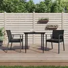 Image de Chaises De Jardin Et Coussins Lot De 2 Noir 56,5x57x83 Cm Rotin Vidaxl