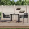 Image de Chaises De Jardin Et Coussins Lot De 2 Noir 54x60,5x83,5 Cm Vidaxl