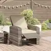 Image de Fauteuil Inclinable De Jardin Avec Coussins Marron Clair Rotin Vidaxl