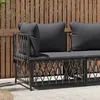 Image de vidaXL Canapé dAngle de Jardin avec Coussins Siège avec Dossier Meuble avec Cadre en Acier Terrasse Patio Extérieur 364142