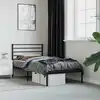 Image de Cadre De Lit Métal Sans Matelas Avec Tête De Lit Noir 80x200 Cm Vidaxl